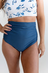 Navy Ruched High Rise Bottom