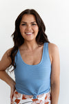 Tropical Tides Knot Top in Cornflower - Size XS & SmallLeft