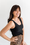 Tropical Tides Knot Top in Black - Size XS Left