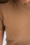 Ada Ribbed Top in Camel - Size Small Left