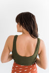 Tropical Tides Knot Top in Olive - Size XS, Small & 3XL Left