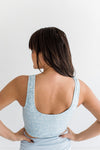 Seaside Ribbed Knot Top in Blue - Size 2X & 3X Left