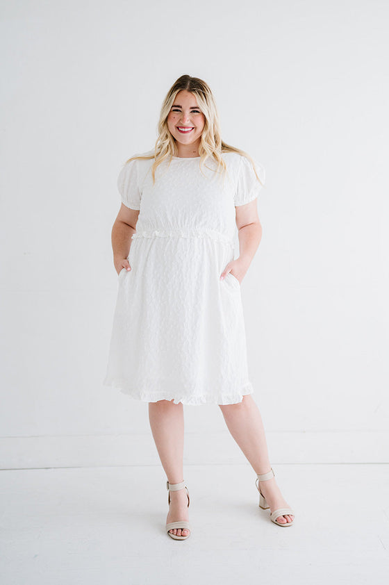 Tea Time Dress in White - Size Large Left