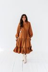 Kenzie Tiered Dress in Caramel