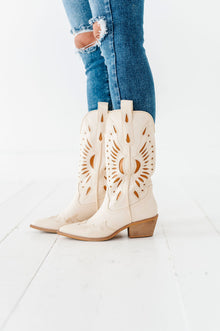  Britney Western Boot in Off White