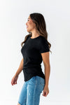 Ada Ribbed Top in Black