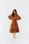 Kenzie Tiered Dress in Caramel