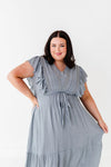 Tillie Midi Dress in Dusty Blue