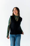 Serena Sheer Lace Top in Evergreen