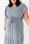 Tillie Midi Dress in Dusty Blue