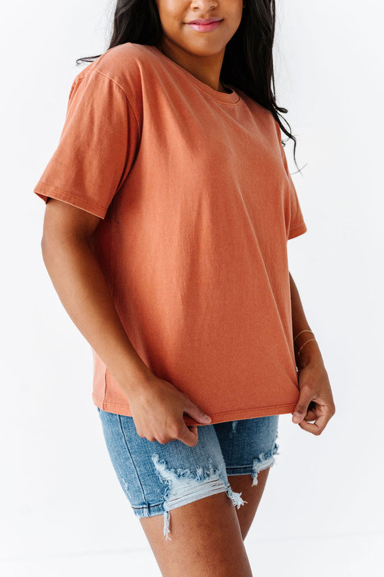 Dakota Crewneck Tee in Baked Clay