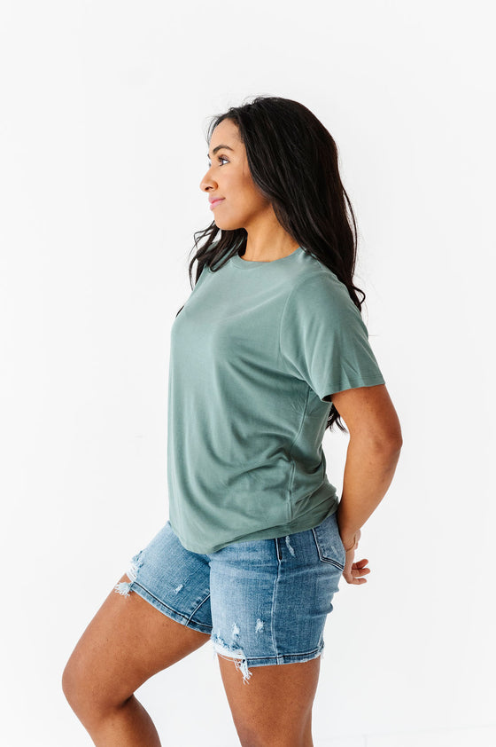 Bryden Basic Tee in Gray Green