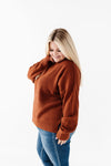 Cam Waffle Knit Sweater in Rust