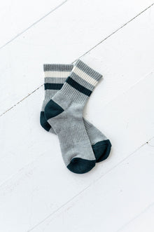  Retro Colorblock Socks in Grey