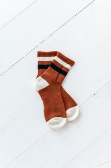  Retro Colorblock Socks in Camel