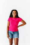 Sydney Ribbed Top in Magenta