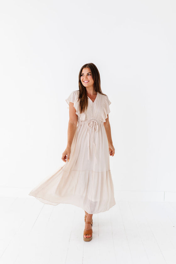 Tillie Midi Dress in Cream