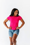 Sydney Ribbed Top in Magenta