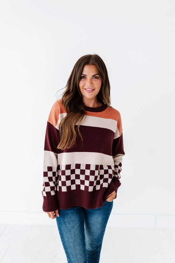 Rebekah Oversized Sweater in Burgundy