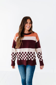  Rebekah Oversized Sweater in Burgundy