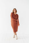 Willow Stripe Sweater Dress in Rust