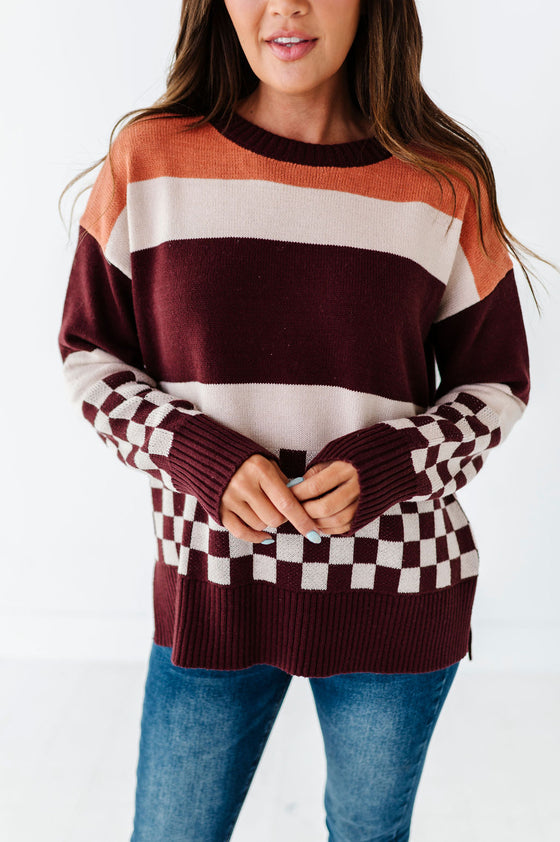 Rebekah Oversized Sweater in Burgundy