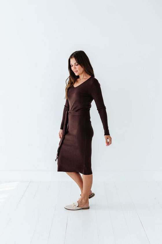 Fawn Knit Dress in Cacao