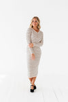 Willow Stripe Sweater Dress in Oatmeal