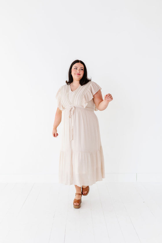 Tillie Midi Dress in Cream