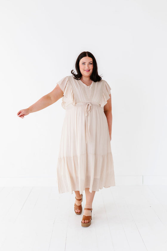 Tillie Midi Dress in Cream