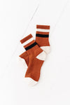 Retro Colorblock Socks in Camel