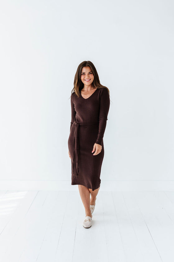 Fawn Knit Dress in Cacao