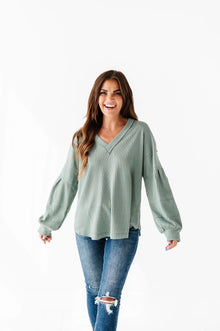  Theo Sweater in Sage - Size Small Left