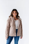Westie Quilted Hoodie Jacket in Taupe - Size Small Left