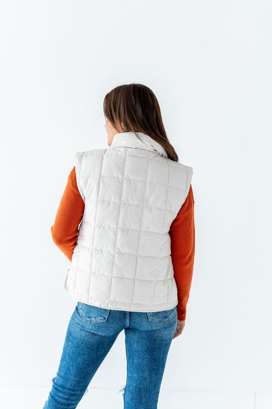 Westwick Puffer Vest in Ecru