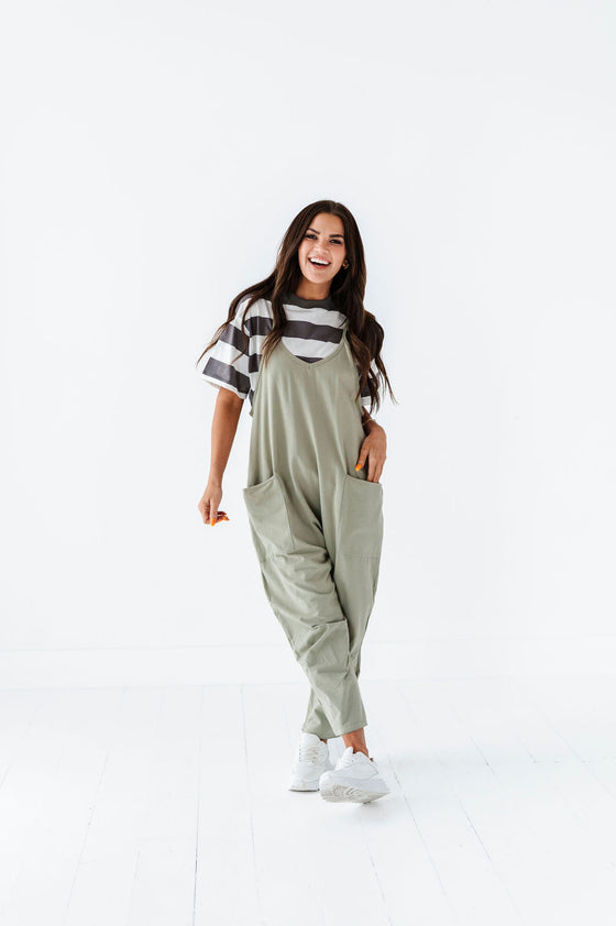 Carly Casual Jumpsuit In Sage