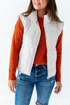 Westwick Puffer Vest in Ecru