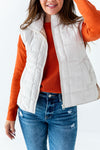 Westwick Puffer Vest in Ecru