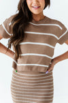 Shenae Striped Sweater Set in Taupe