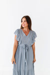 Tillie Midi Dress in Dusty Blue