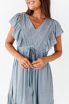 Tillie Midi Dress in Dusty Blue