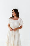 Lola Embroidered Dress in Cream - Size 1X Left