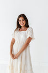 Lola Embroidered Dress in Cream - Size 1X Left