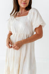 Lola Embroidered Dress in Cream - Size 1X Left