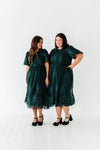 Mia Embroidered Smocked Dress in Emerald