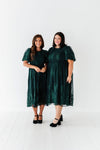 Mia Embroidered Smocked Dress in Emerald