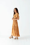 Clementine Embroidered Dress in Camel