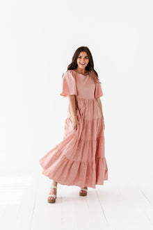  Lucia Embroidered Dress in Blush
