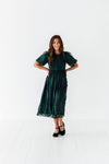 Mia Embroidered Smocked Dress in Emerald