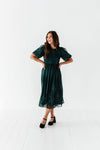 Mia Embroidered Smocked Dress in Emerald